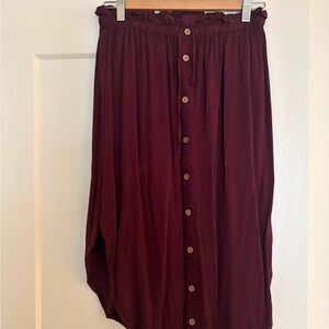Jackson Rowe Deep Red Button-Front A-Line Skirt